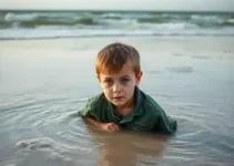 menino à deriva no mar