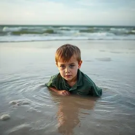 menino à deriva no mar