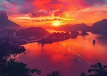 pôr do sol nos céus do RJ