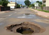 Buracos e esgoto a céu aberto